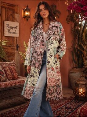 Free People Golden Hour Jacquard Coat. NWT Size XS/S